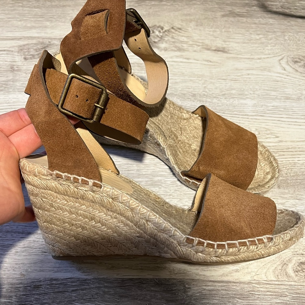 J. Crew Brown Espadrille Wedge Sandals